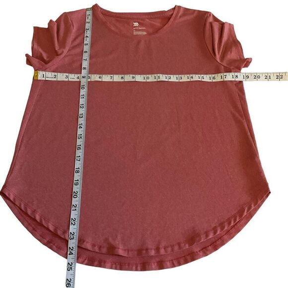 All In Motion Tee Shirt Round Neck Curved Hem Dark Pink Short Sleeves Medium - Picture 5 of 11